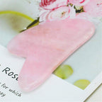 Natural Jade Gua Sha Scraping Massage Tool,Pink Rose Quartz GuaSha Board, Organic Anti-Aging Beauty Therapy for Skin Rejuvenation, Traditional Guasha Scraper Tools for Relaxing Muscles on Face, Neck,