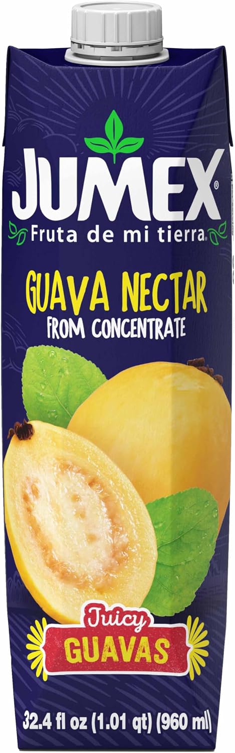 Jumex Guava Juice Nectar - Guava Nectar Made with Fresh Fruit Puree - Tropical Fruit Juice Concentrate for Smoothie Mix, Cocktail Mixers, Kids Drinks & Mexican Beverages - 32.4oz, 1 Pack Carton