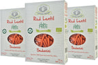 Rustichella d'Abruzzo Organic Red Lentil Sedanini, Gluten-Free Pasta Made with 100% Flour, Rich in Protein, Perfect for Bold Sauces & Creative Dishes, GMO-Free, Vegan, 250g, 3-Pack