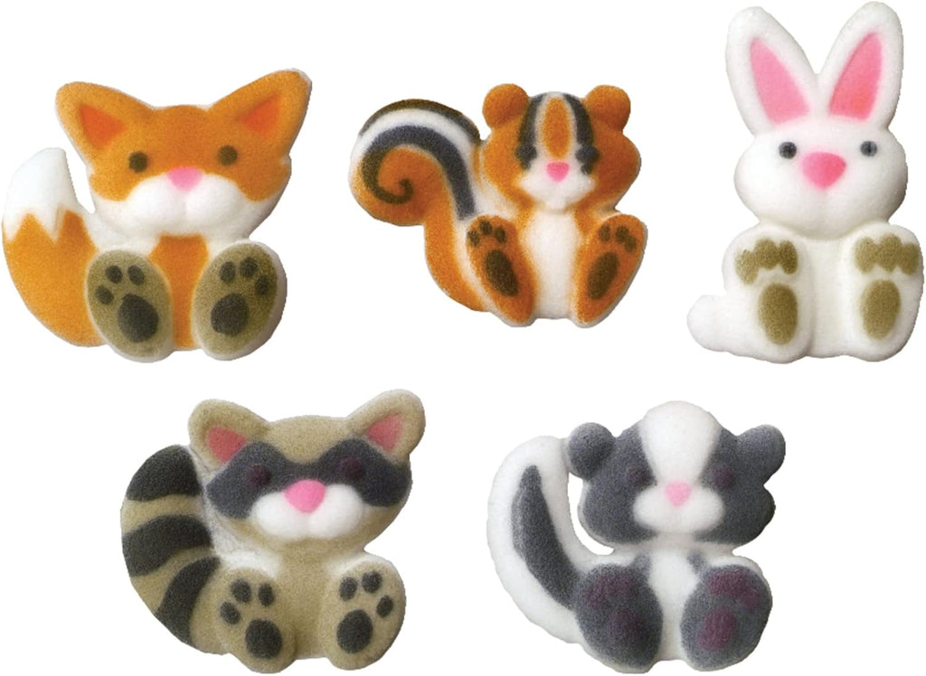 Lucks Dec-Ons Decorations Molded Sugar Cupcake Topper, Woodland Animals Assortment, 1 1/2-1 3/4 Inch, 70 Count