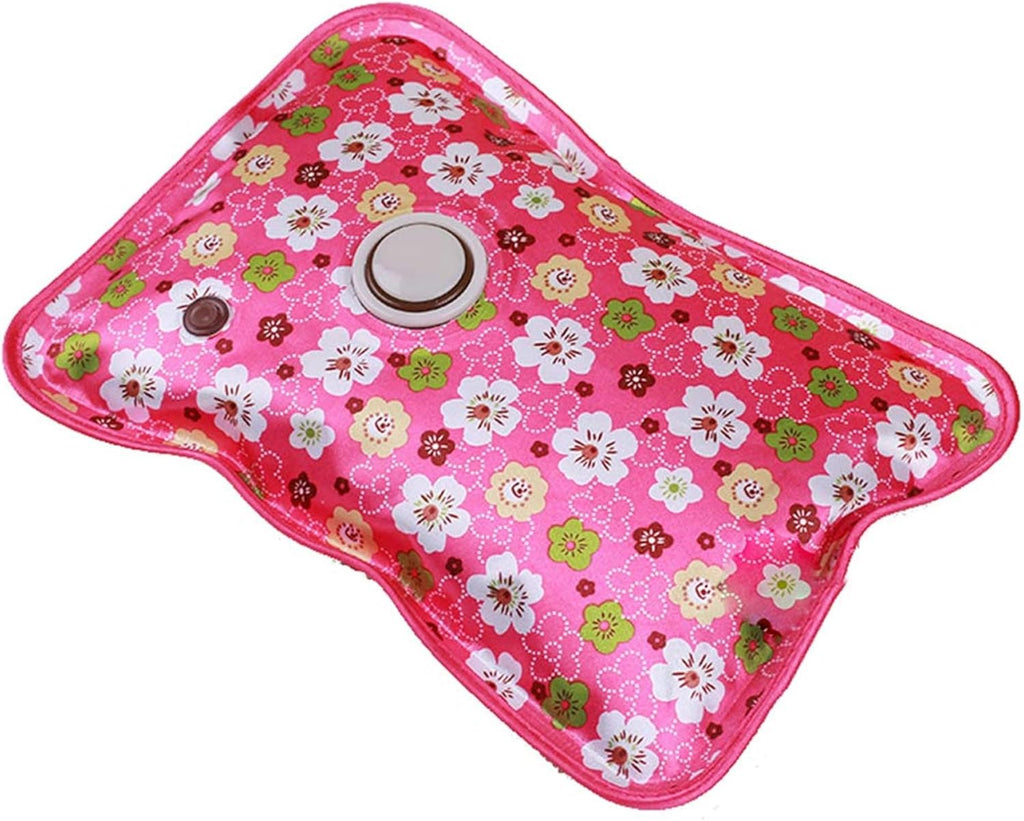 Rechargeable Electric Hot Water Bottle Flower Pattern, Leakproof Stomach Warmer for Period Cramps and Pain Relief