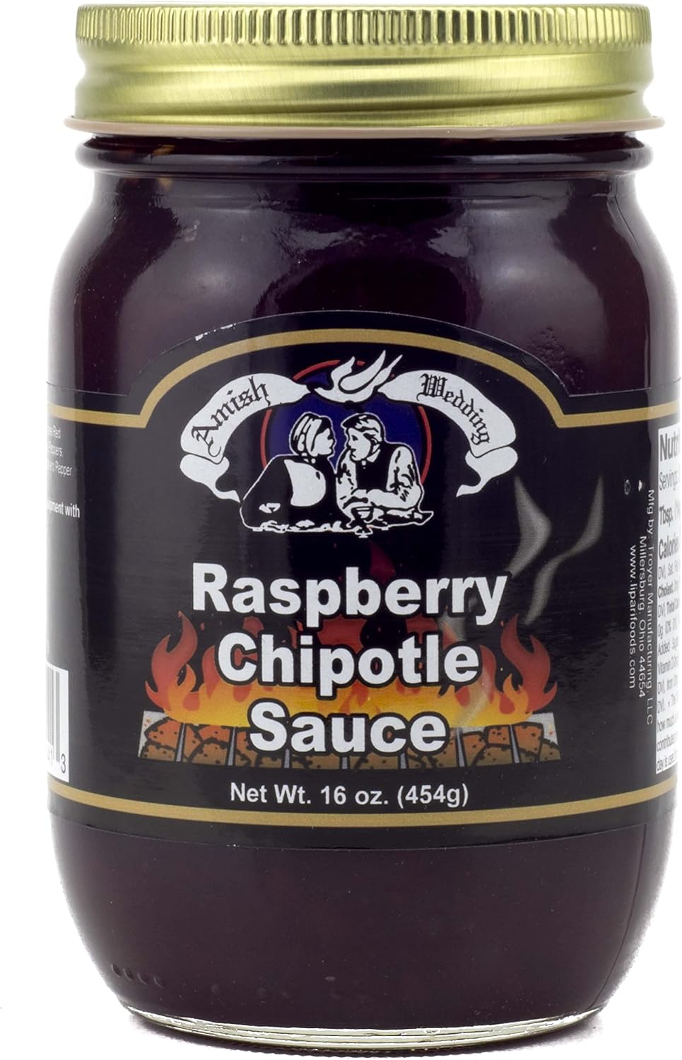 Amish Wedding Raspberry Chipotle Sauce, 16 Ounce Glass Jar