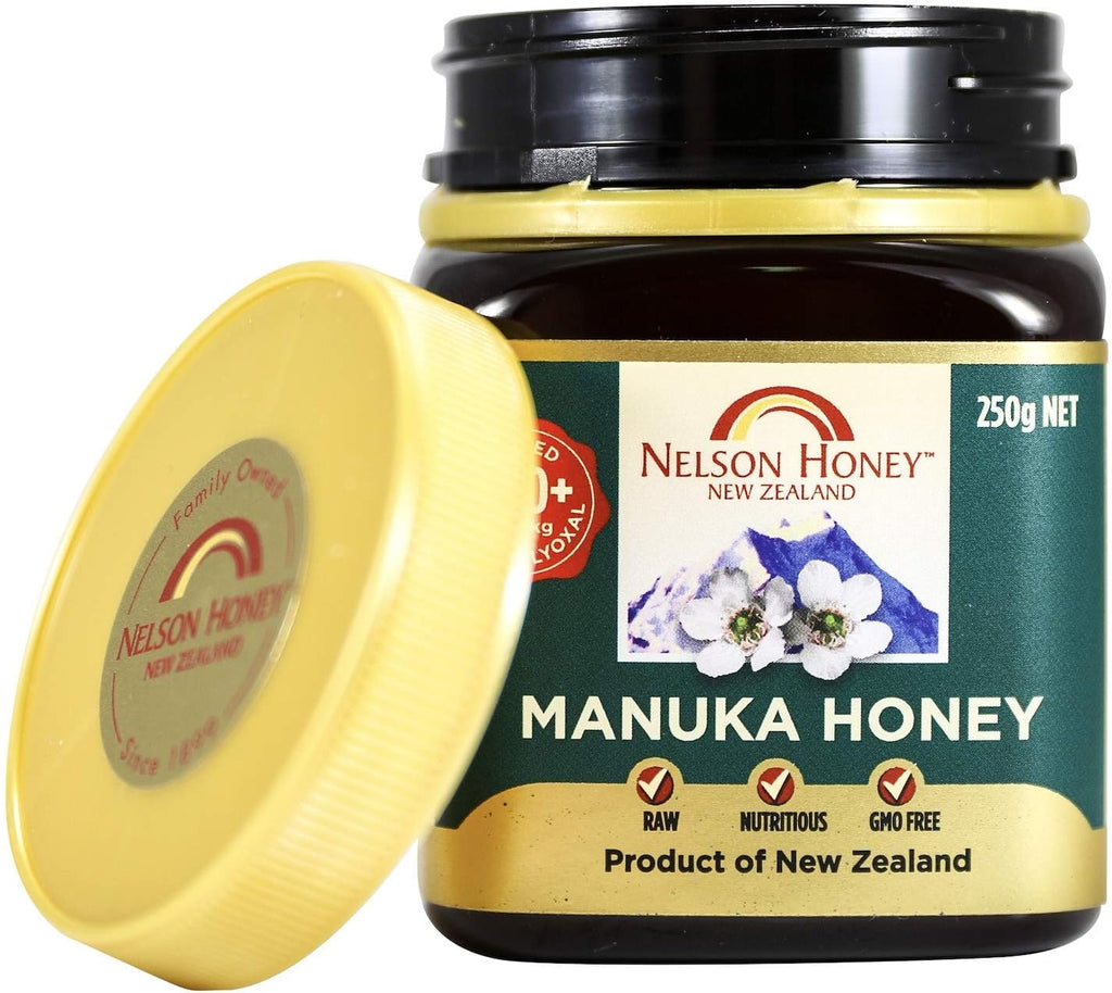 Nelson Honey Natural Manuka Honey, 200+MG Factor, 250g (.55lbs), Genuine New Zealand non-GMO - BPA Free Jar - 100% guaranteed (Ability to easily access test results by using the Jar Batch code