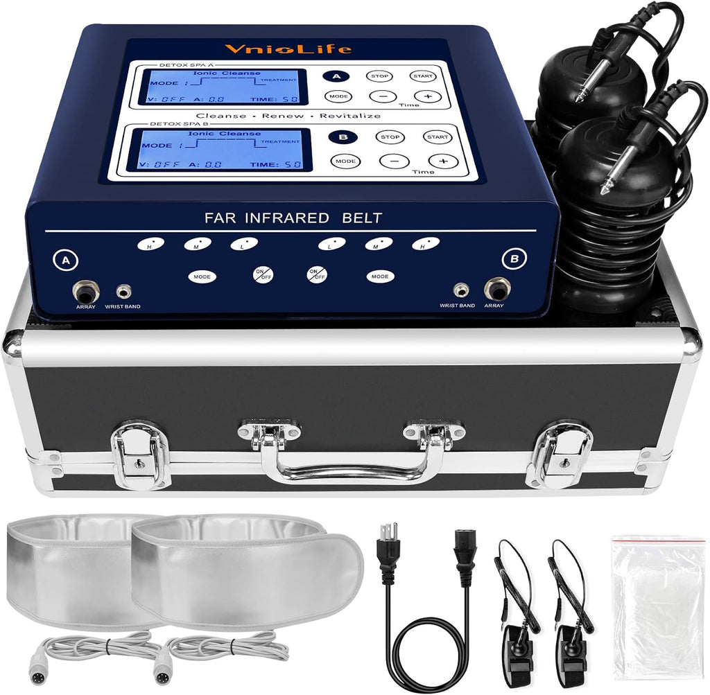 Professional Ionic Foot Bath Detox Machine, Dual Foot Detox Machine for 2 Users with Heating Belt, 5 Detox Mode, Dual Channel, Suitable for Home Beauty Salon Foot Spa Use…
