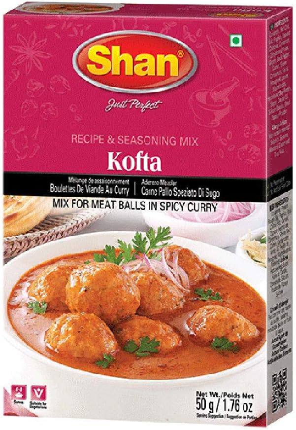 Shan - Kofta Seasoning Mix (50g), Spice Packets for Meat Balls in Spicy Curry