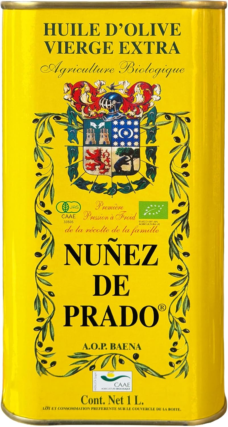 Nuñez de Prado Extra Virgin Olive Oil – USDA Organic, DOP Baena, First Cold Pressed, Family Estate Harvest, 33.8 fl oz (1 Liter)