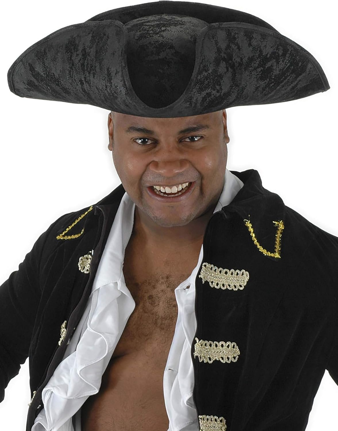 elope Adult Corsair Pirate Costume Hat - Faux Suede Hat with Distressed Finish, One Size Fits Most - Brown