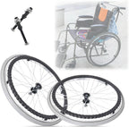 WORDFUN 24" Wheel Replacement Parts for Wheelchairs, Professional Wheelchair Rear Caster, Wheelchair Caster Assembly, Solid Tires, Ball Bearings, for Handicapped Wheelchairs, 2 Pcs