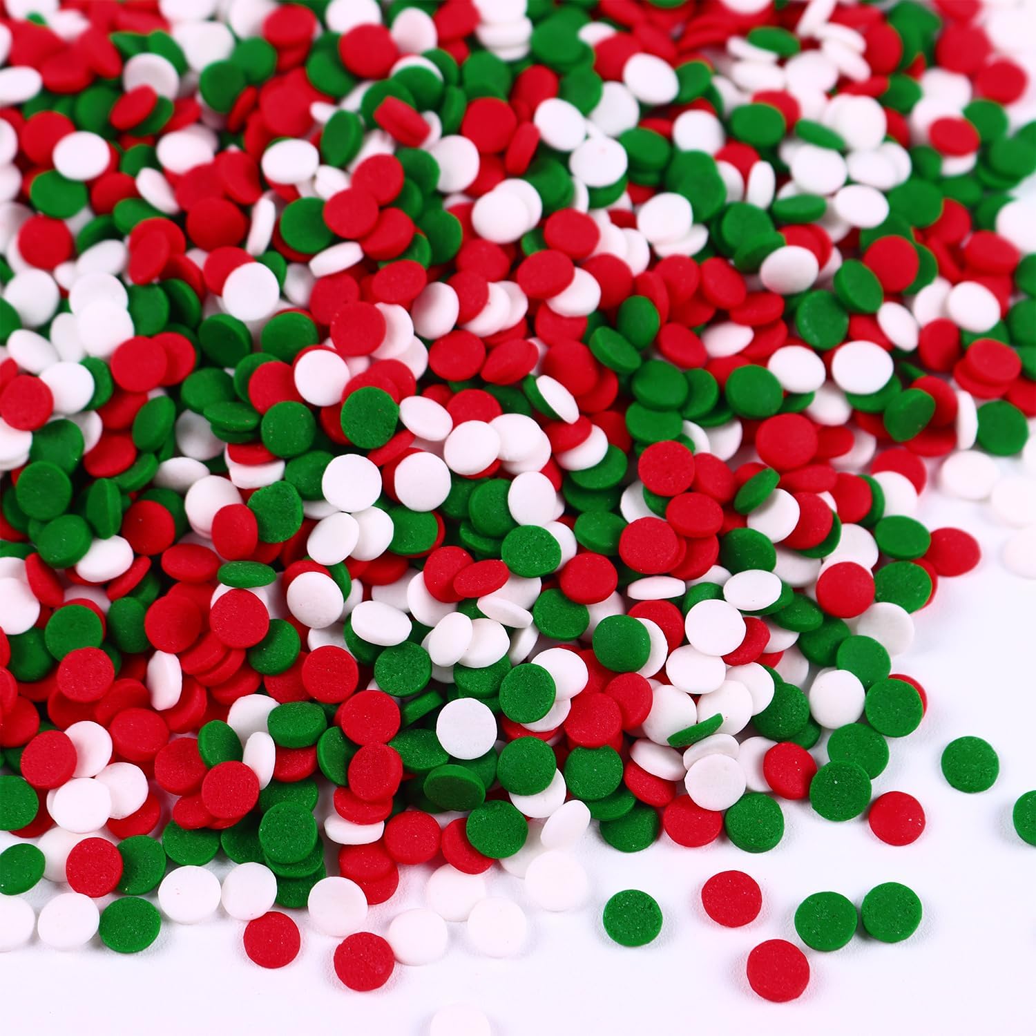 Christmas Sprinkles for Cake Decorating 7 ounce Edible Red Green White Confetti Sprinkles Mix for Cookies Ice Cream Cupcake Topper Baking Xmas Celebrations