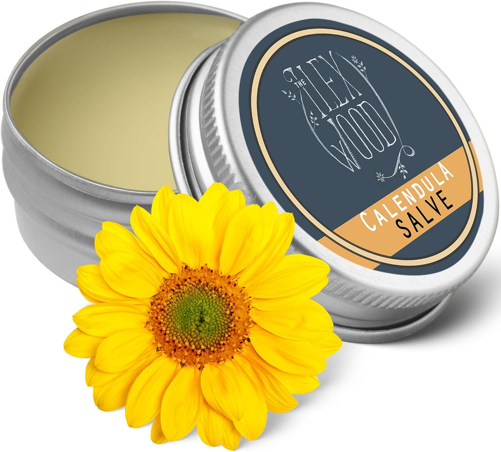 The Ilex Wood - Vegan Calendula Salve - All natural handcrafted vegan balm, soothes rashes, itching, dry skin, eczema - 3.38 fl oz (100ml)