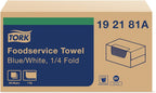 Tork Foodservice Cleaning Towel Blue/White Self Dispensing, 1/4 Folded, 1 x 240 Cloths, 192181A