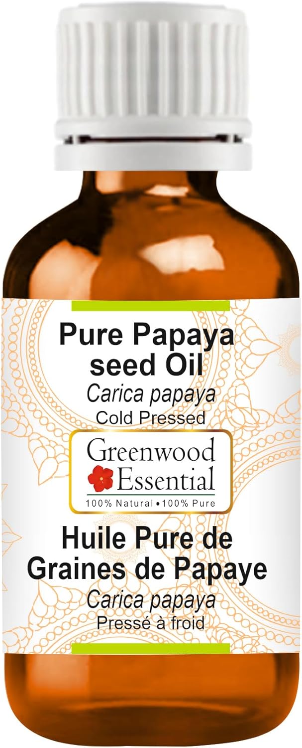 Greenwood Essential Papaya seed Oil (Carica papaya) | Cold Pressed | Natural | Undiluted | For Diluting Essential Oils | For Skin & Massage | Men & Women | 30ml (1 oz)