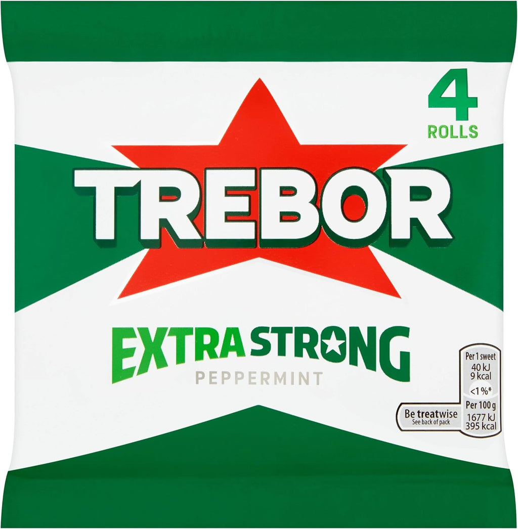 Trebor Extra Strong Roll Trebor Extra Strong Roll Trebor Extra Strong Peppermint Mints Pack