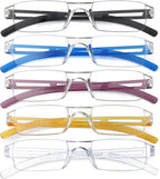 Eyekepper 5 Pack One-Piece Rimless Design Reading Glasses Lightweight Comfortable Readers for Men Women