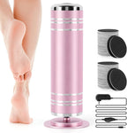 Electric Foot File Callus Remover: Adjustable Speed 1000RPM Feet File Grinder with 60 Pcs Sandpaper Discs - Professional Pedicure Tools for Dead Skin Calluses (Pink)