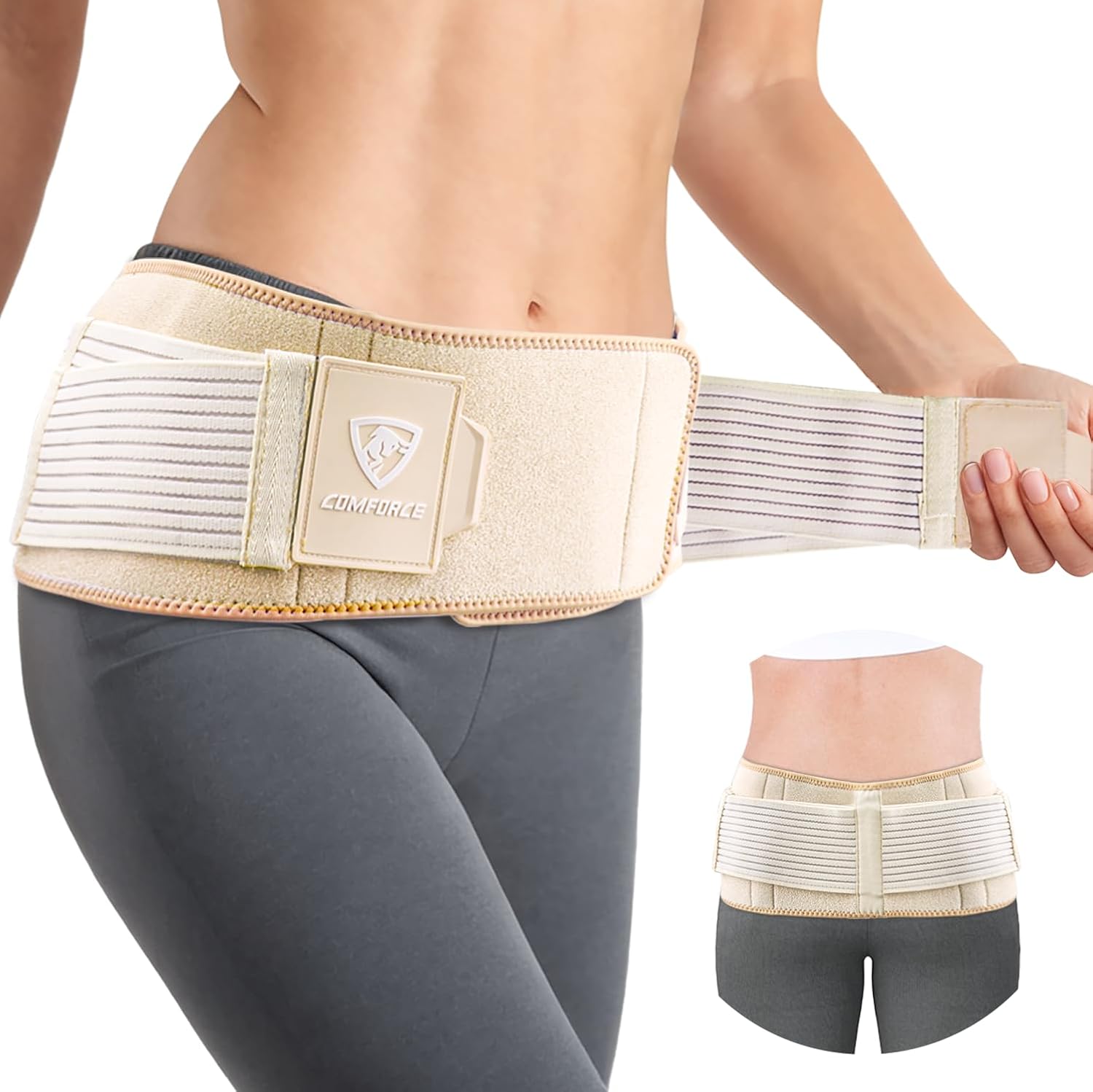 Sciatica Belt with Ice Pack, Widen Sacroiliac SI Joint Hip Belt for Women and Men, Adjustable Back Brace for Lower Back Pain, Hip and Pelvic Support (Waist Circumference: 30-40 inches, Stretchable)