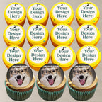 PRE-CUT CUSTOM EDIBLE PHOTO CUPCAKE TOPPER:Make Your Celebration Truly One-Of-A-Kind! Upload Your Photo for an Eye-Catching,Personalized Edible Cupcake Topper 2" Cupcake,12 set.