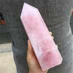 Meditation Home Natural Crystal Rose Quartz Stone Cluster Point Column Column end Wand Specimen Healing Reiki Minerals (Size : 950-1000g)