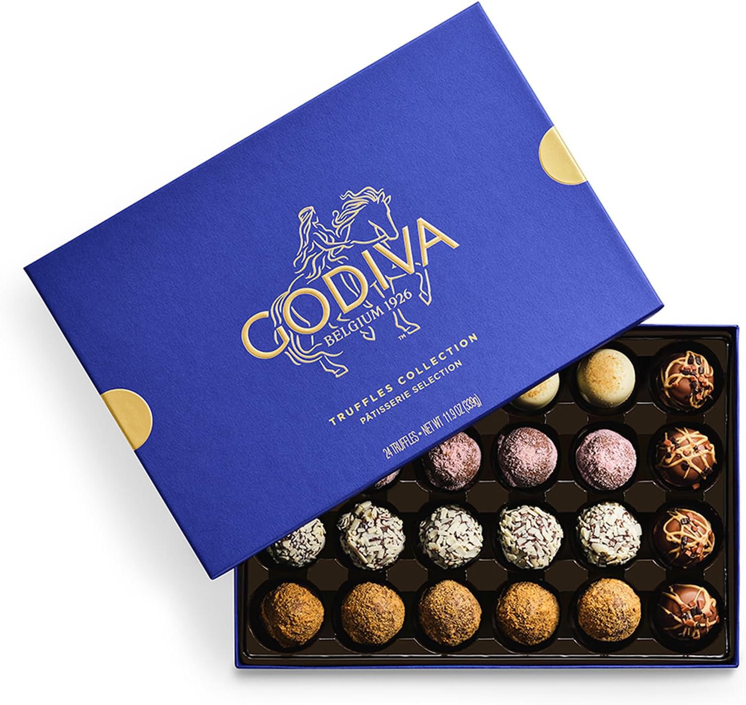 Godiva Patisserie Chocolate Truffle Gift Box, Belgian Dessert Chocolates with Ganache Center, Gourmet Gift for Birthdays, Holidays, Kosher, 24 Pc
