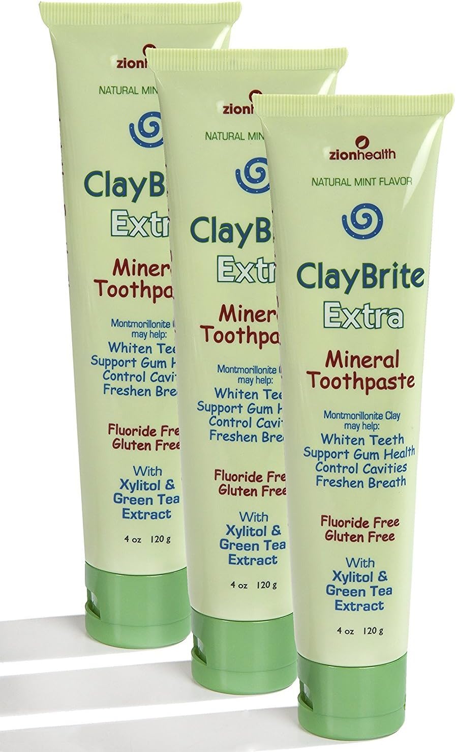 Zion Health ClayBrite Extra Mineral Toothpaste, 3 Pack3