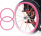 Hcduvso 1Pair Wheelchair Push Rim Covers, 22/24in Non-Slip Rear Wheel Sports Wheelchair Rubber Cover, Wear-Resistant, Improve Grip and Traction,22in-Pink