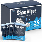 Jevvu Shoe Cleaner Wipes, 35 Individually Wrapped Sneaker Cleaning Wipes for White Shoes, Portable Shoe Wipes