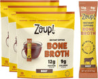 Zoup! Instant Sipping Bone Broth Mix - Paleo and Keto Friendly with 12 Grams of Protein - Non-GMO - Bone Broth Protein Powder Packets To Go - Beef, .53 oz. (Pack of 30)