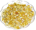 Natural Citrine Tumbled Chips Crushed Crystal Stone, 7-9mm Polished Healing Crystal Chips Healing Reiki Crystal Jewelry Making Home Decoration