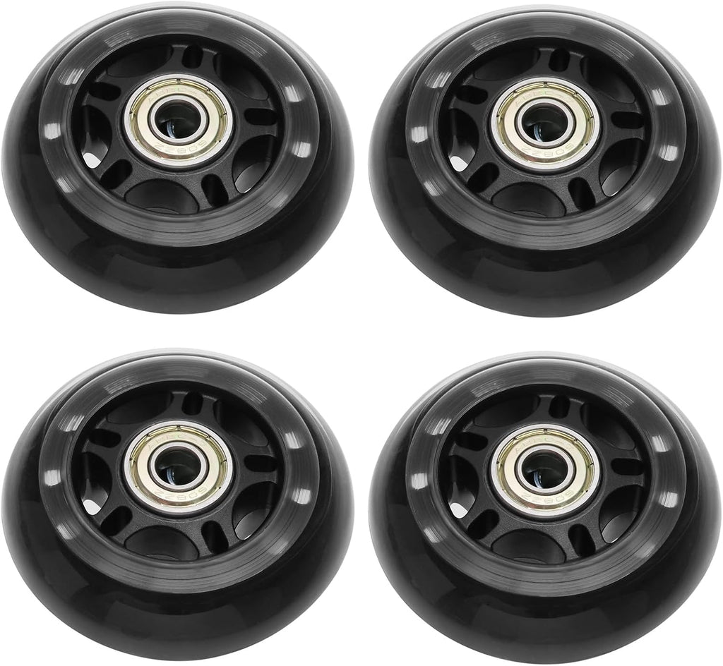 Pack of 4pcs PU Wheels with 608ZZ Bearings Front Anti-Tip Wheel Assembly for Scooters Power Chairs Skateboards Drift Cars 72x24mm