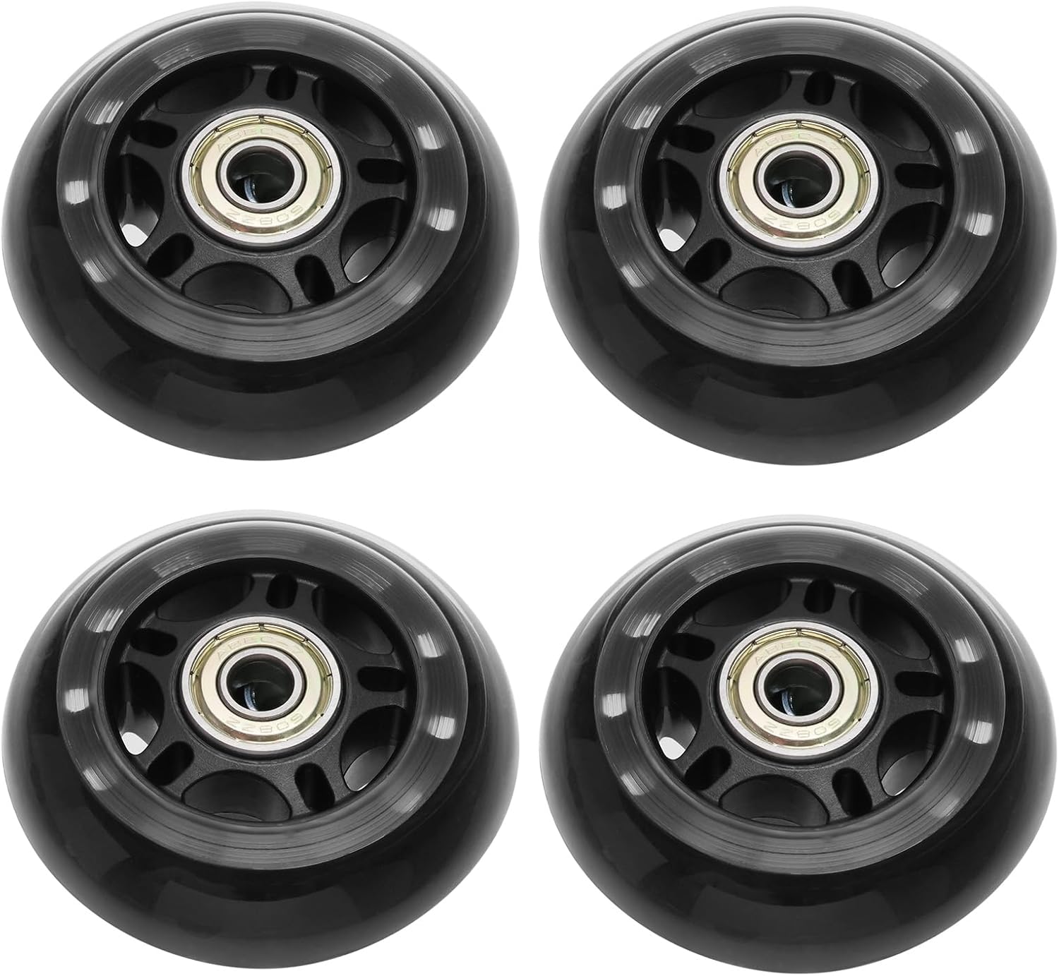 Pack of 4pcs PU Wheels with 608ZZ Bearings Front Anti-Tip Wheel Assembly for Scooters Power Chairs Skateboards Drift Cars 72x24mm