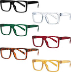 Eyekepper 6 Pack Oversized Blue Light Blocking Reading Glasses Men Computer Readers with Screwless Metalless Spring Hinge
