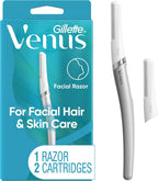 Gillette Venus Dermaplaning Tool, 2 Blade Refills, Exfoliating Face Razors for Women, Eyebrow and Facial Dermaplane Razor