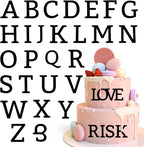 27-Piece Black Acrylic A-Z Letter Cake & Cupcake Decorations – DIY Alphabet Picks for Baby Shower, Wedding, Birthday, Graduation & Anniversary Parties