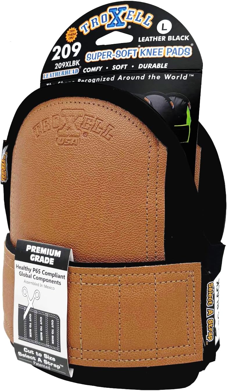 TROXELL USA - SuperSoft LeatherHead Kneepads (Large Size/Bagged in Pairs)