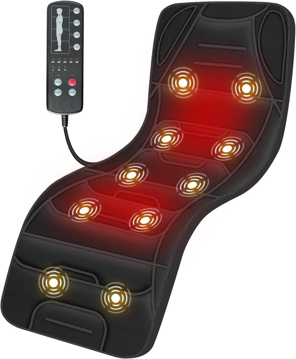 COMFIER Full Body Massage Mat with Heat, 10 Vibration Motors, 4 Heating Zones, 30-Minute Auto Shut-Off, Foldable Relaxation Pad for 3 Adjustable Intensity– Vibration Massage Only, Mothers Day Gift