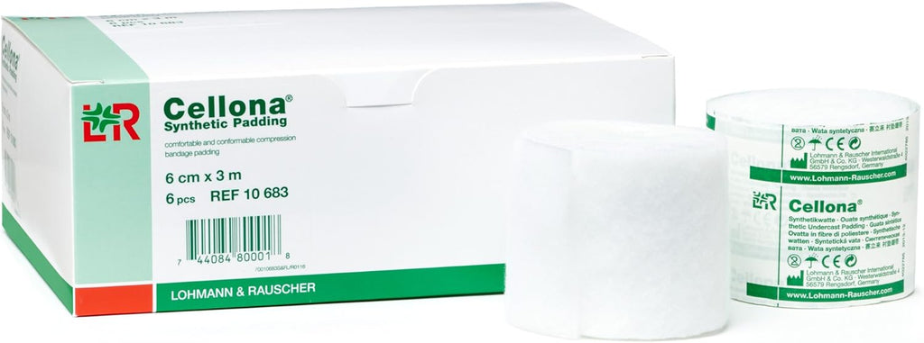 Lohmann & Rauscher 58431 Cellona Synthetic Latex Free Cast Padding for Compression Bandages & Casting, 2.4" x 4 yards (6 cm x 10 m), Pack of 6