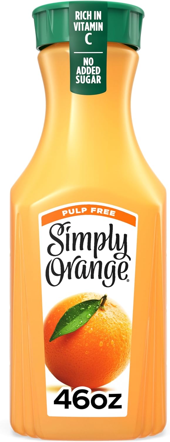 Simply Orange Pulp Free Orange Juice Bottle, 46 fl oz