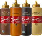 Torani Puremade Dessert & Drink Sauce Variety Pack, Chocolate Caramel, Dark Chocolate, White Chocolate & Caramel, 16.5 fl oz (Set of 4)
