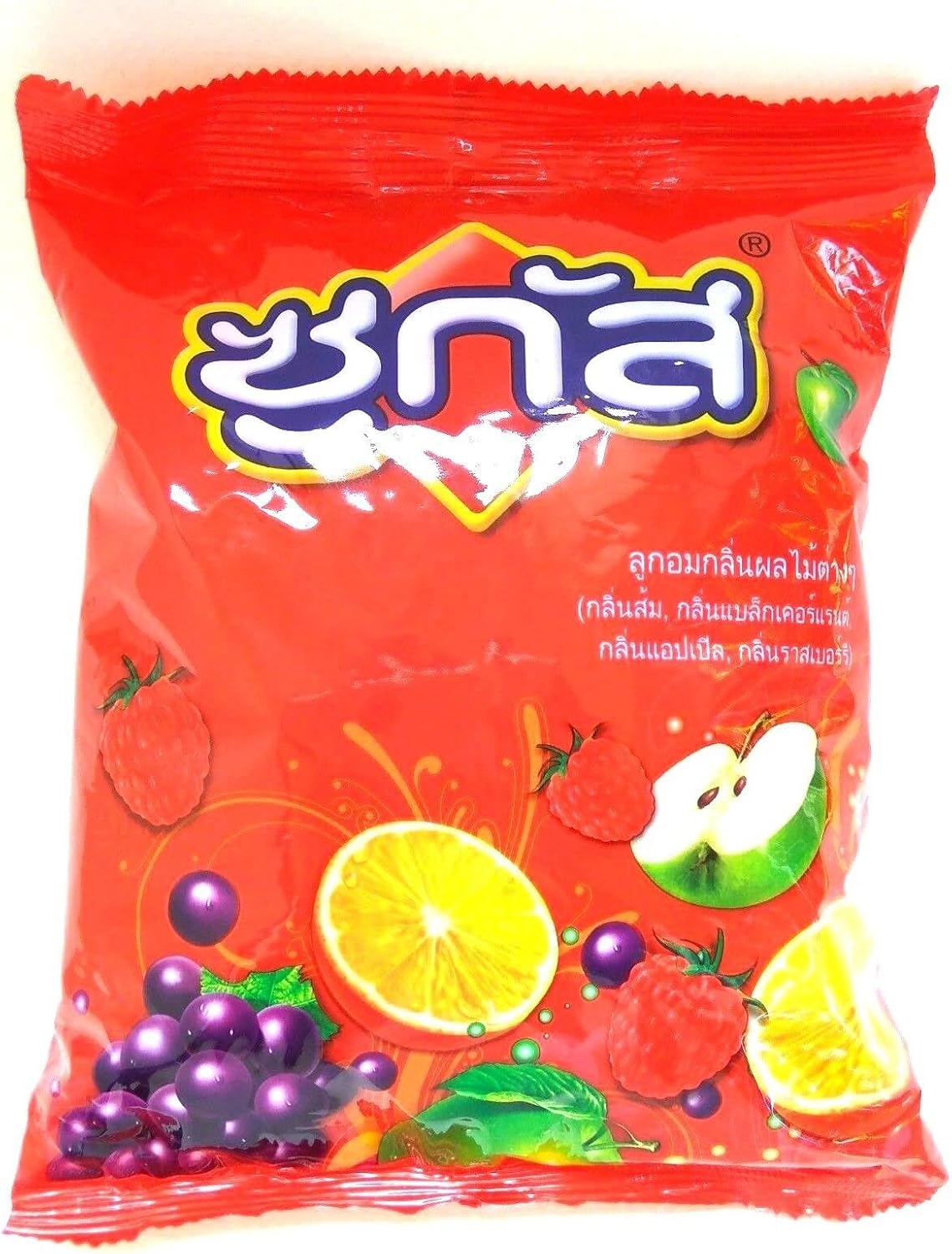 Sugus Assorted Candy, Blackcurrant/Green Apple/Orange/Raspberry, 300 Gram