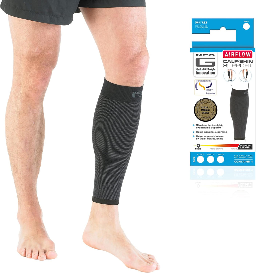 Neo-G Calf Compression Sleeve for Men and Women for Sports, Daily Wear – Shin Splint Compression Sleeve provides Shin Splint Relief, Pain Relief from Injury, Strains, Sprains, Weak Calves - M