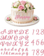 EORTA 64 Pcs Acrylic Letter Cake Topper, Personalized Alphabet Numbers Topper, Birthday Cake Decoration Picks for Anniversary Wedding Baby Shower Graduation Party Supplies, (rose gold)