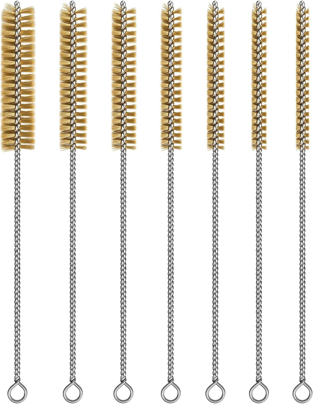 7pcs Brass Wire Brushes Set, 12 inch Pipe Cleaner Brush，Parts Cleaning Brush Bore Brushes for Tubes, Cylinders, Bottle, Auto Parts (6mm/8mm/10mm/12mm/15mm/18mm/20mm)