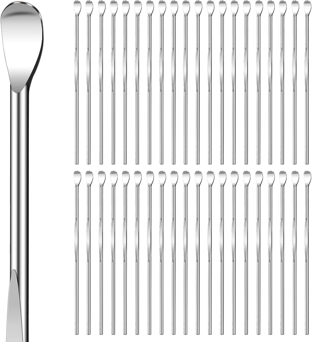 40 Pcs Ear Spoon Stainless Steel Ear Wax Scooper 3'' Reusable Ear Pick Ear Scraper Metal Ear Cleaner Safe Earwax Removal Tools