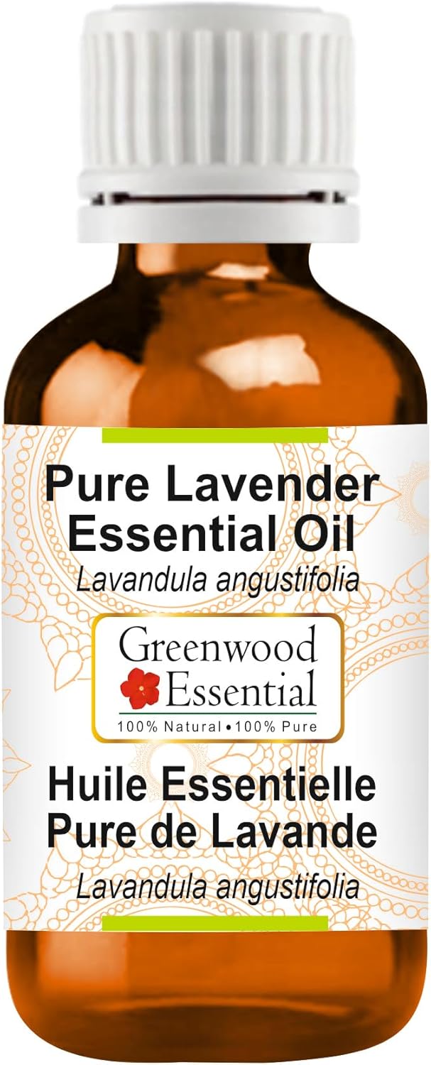 Greenwood Essential Lavender Essential Oil (Lavandula angustifolia) Pure | Non-Sticky | Non-Greasy | Lightweight | Men & Women | All Skin Types | Steam Distilled 15ml (0.50 oz)