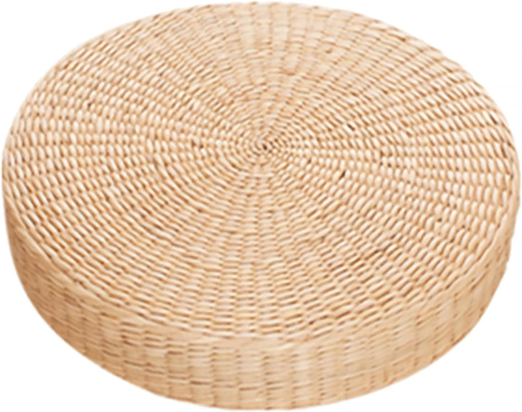 Tatami Floor Pillow Sitting Cushion Bigger Size,Round Padded Room Floor Straw Mat for Outdoor Seat Cushion Sitting for Adults, Tatami Pillow for Living Room,Fast Delivery from USA 40cm