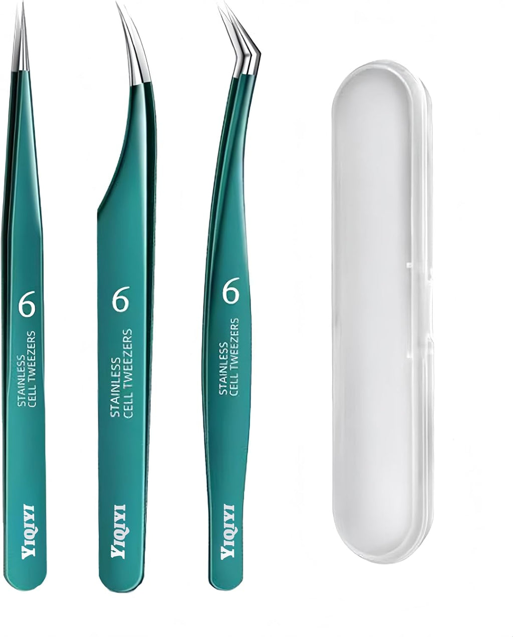 Lash Tweezers for Eyelash Extensions 3PCS High-precision False Eyelash Tweezers Kit for Eyelash Cluster Straight and Curved Stainless Steel Lash Applicator Tools