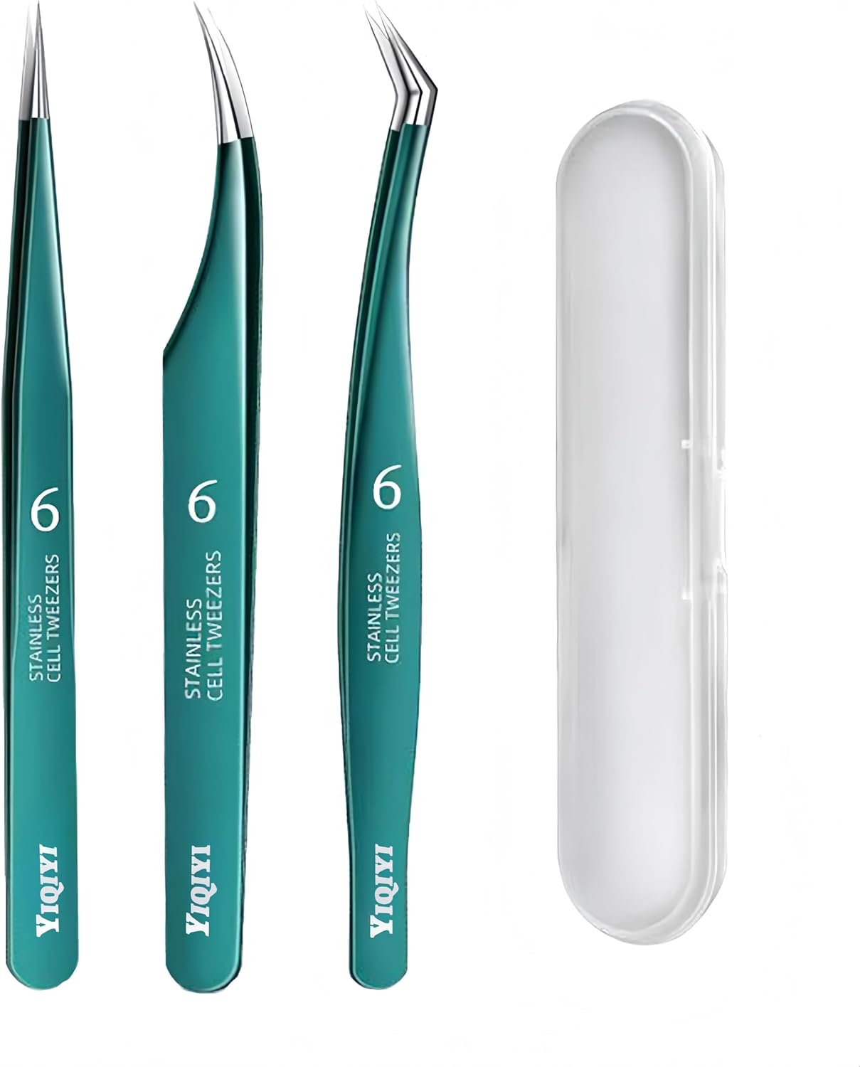 Lash Tweezers for Eyelash Extensions 3PCS High-precision False Eyelash Tweezers Kit for Eyelash Cluster Straight and Curved Stainless Steel Lash Applicator Tools