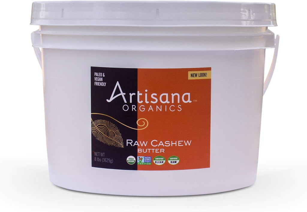 Artisana Organics Raw Cashew Butter, 8 lbs - Bulk Cashew Butter, Just One Ingredient, No Sugar Added, Vegan and Paleo Friendly, Non GMO