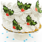 Sugar Robot Holly Leaves Cupcake Toppers - Christmas Cake Decorations Edible - Christmas Cupcake Toppers - Cake Topper - Decoration Made in the USA - Premium Crafted - 24 Pcs Pack