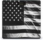 Black and White American Flag Scale for Body Weight Highly Accurate Digital Bathroom Scales Sturdy Tempered Glass Weighing Scale with LCD Display Fashion Body Fat Smart Scales 400lb